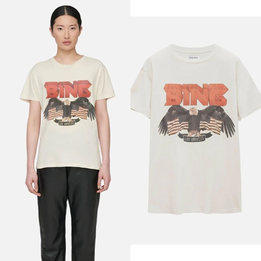 Anine Bing Vintage Bing Tee in Vintage White